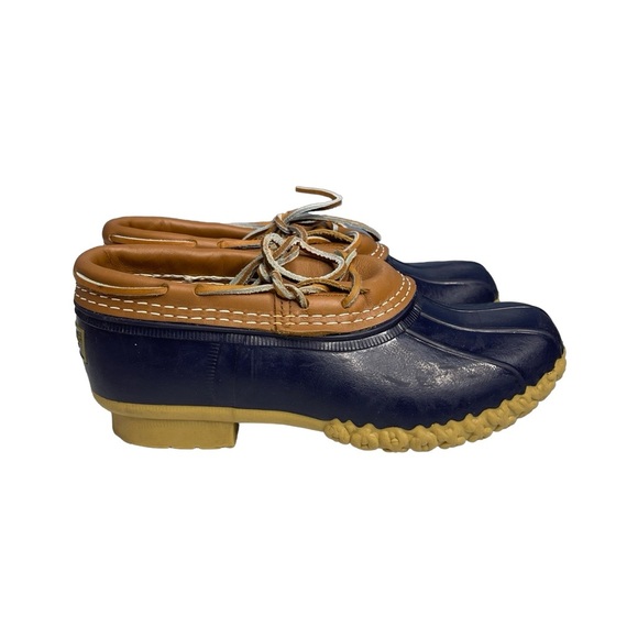 L.L. Bean Bean boots made in USA duck boots low top lace up rubber/leather. Sz 6 - Picture 3 of 9